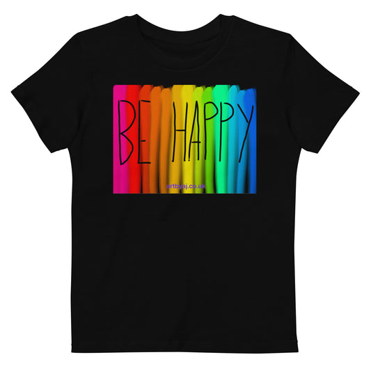 Organic cotton kids BE HAPPY t-shirt